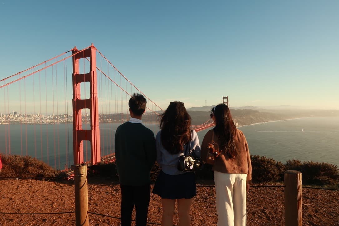 Overlooking the Golden Gate Bridge with friends